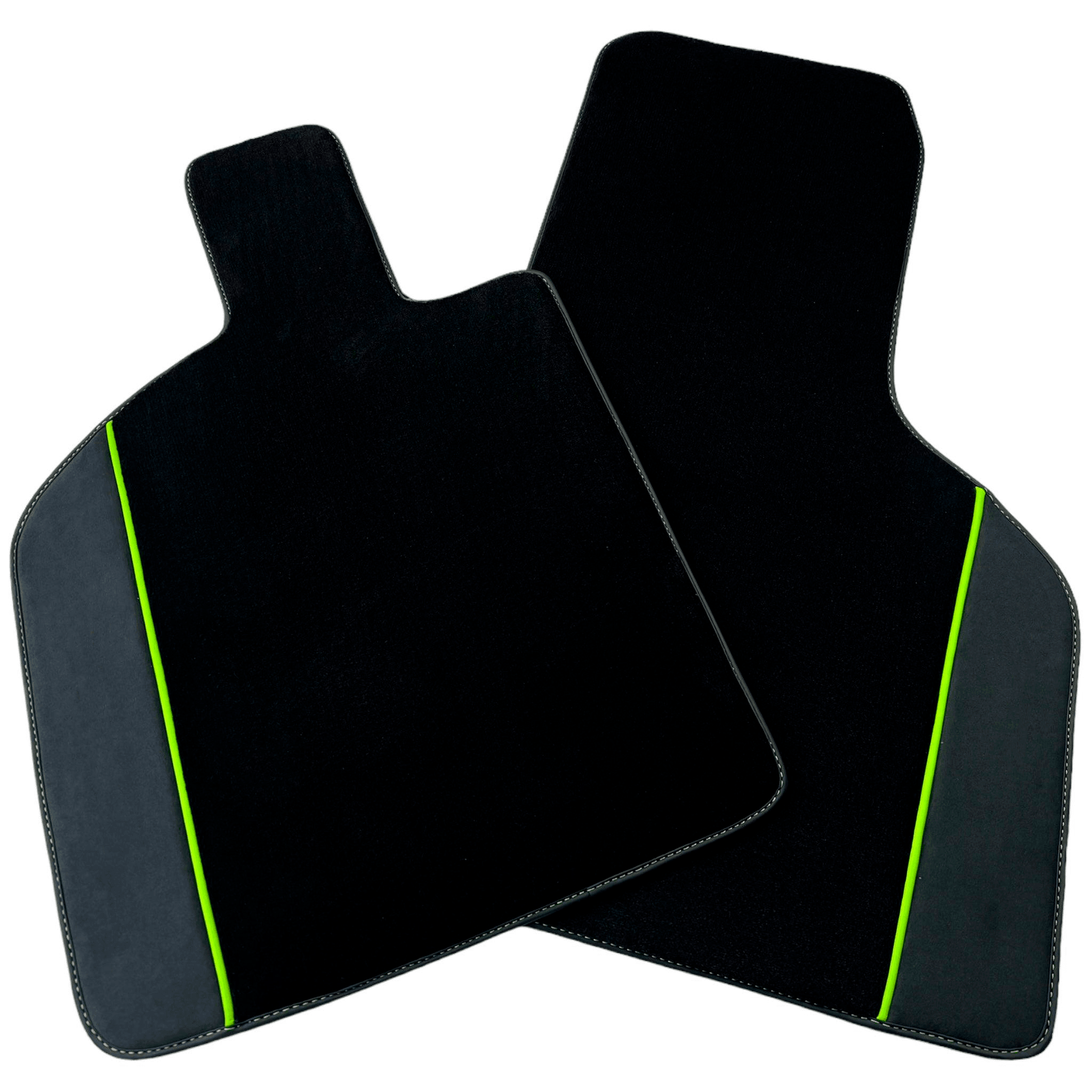 Black Floor Mats for Lamborghini Huracan Tecnica with Alcantara | Green Edition