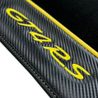 Black Floor Mats for Porsche 718 Cayman GT4 RS (2017-2024) with Carbon | Yellow Accents