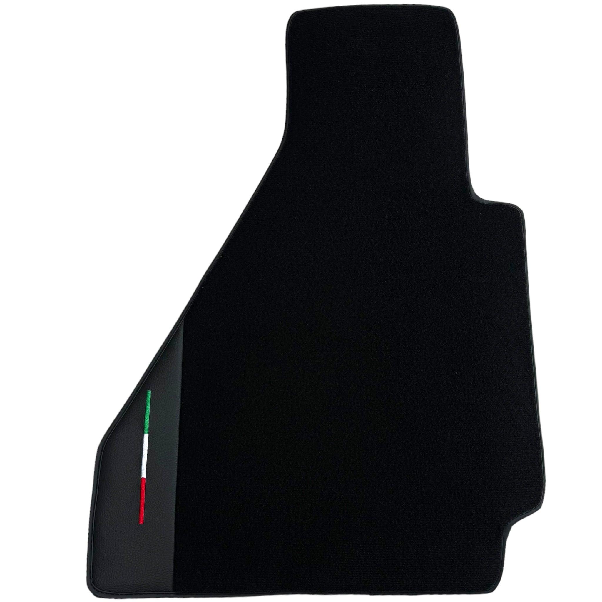 Black Floor Mats for Ferrari 328 GTB (1985-1989) with Leather Italian Edition - AutoWin