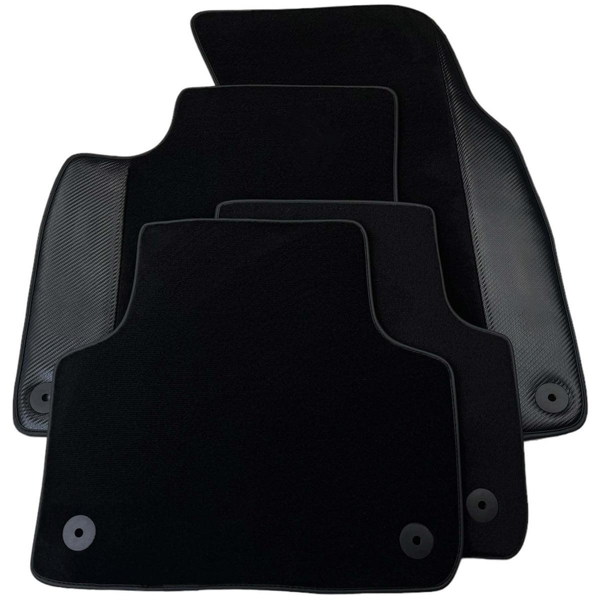 Custom Black Carbon Leather Floor Mats for Audi A3 - 3-door Hatchback (2000-2003) 