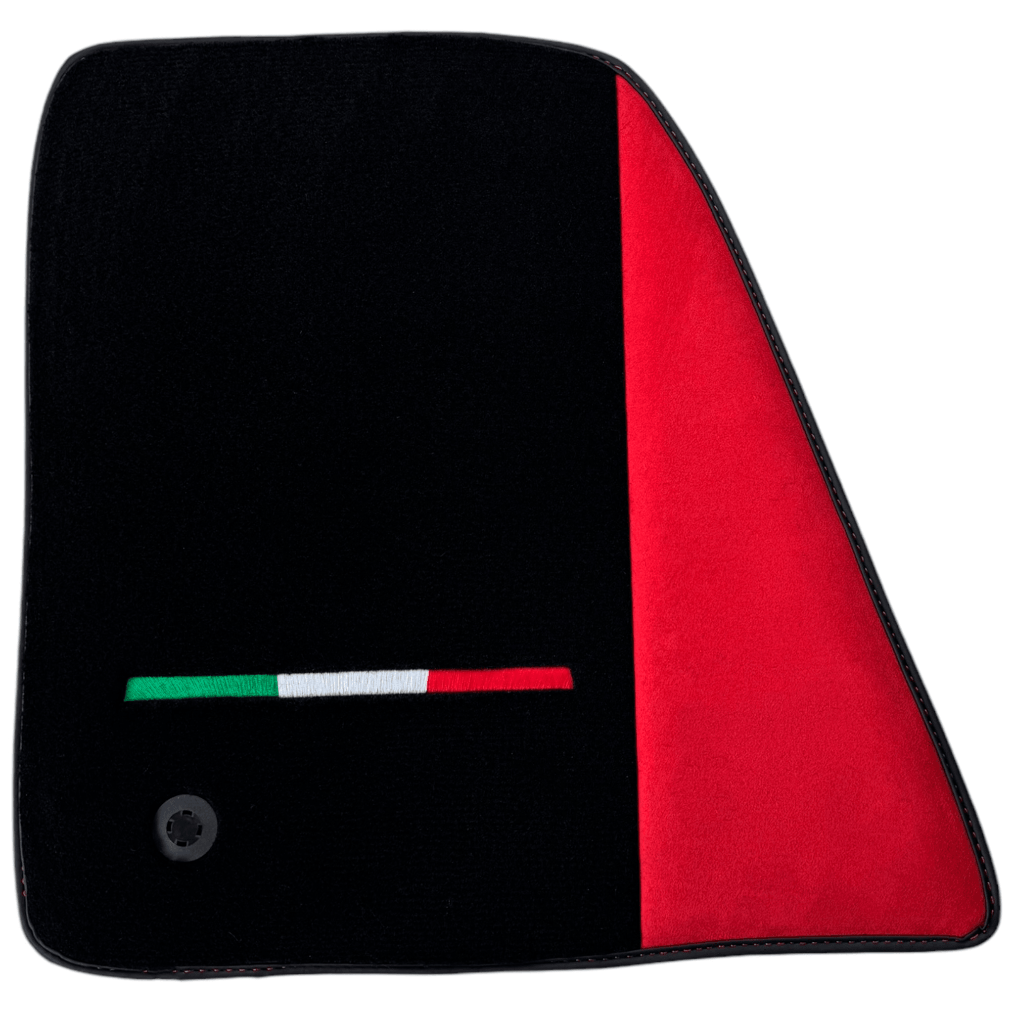 Black Floor Mats for Ferrari 296 GTS with Red Alcantara Borders | Italian Edition