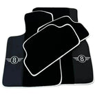 Black Floor Mats for Mini Clubman R55 (2007-2015) with Leather | White Trim