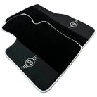 Black Floor Mats for Mini Clubman R55 (2007-2015) with Leather | White Trim