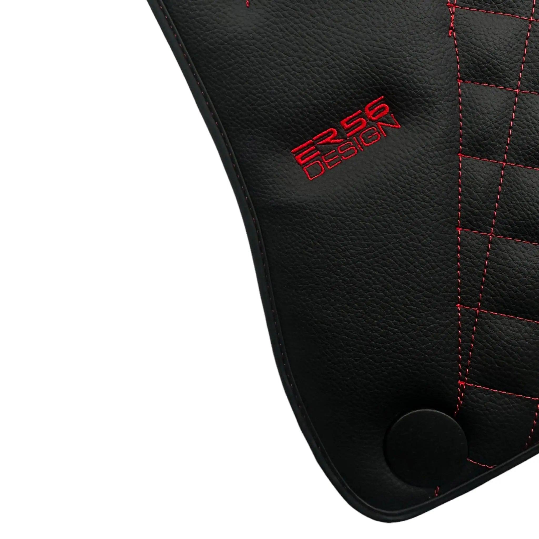 Black Leather Floor Mats For Mercedes Benz C-Class S204 Estate (2007-2014) | ER56 Design - AutoWin