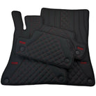 Black Leather Floor Mats For Mercedes Benz C-Class W203 Sedan 4Matic (2000-2007) | ER56 Design - AutoWin