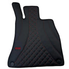 Black Leather Floor Mats For Mercedes Benz C-Class W203 Sedan 4Matic (2000-2007) | ER56 Design - AutoWin