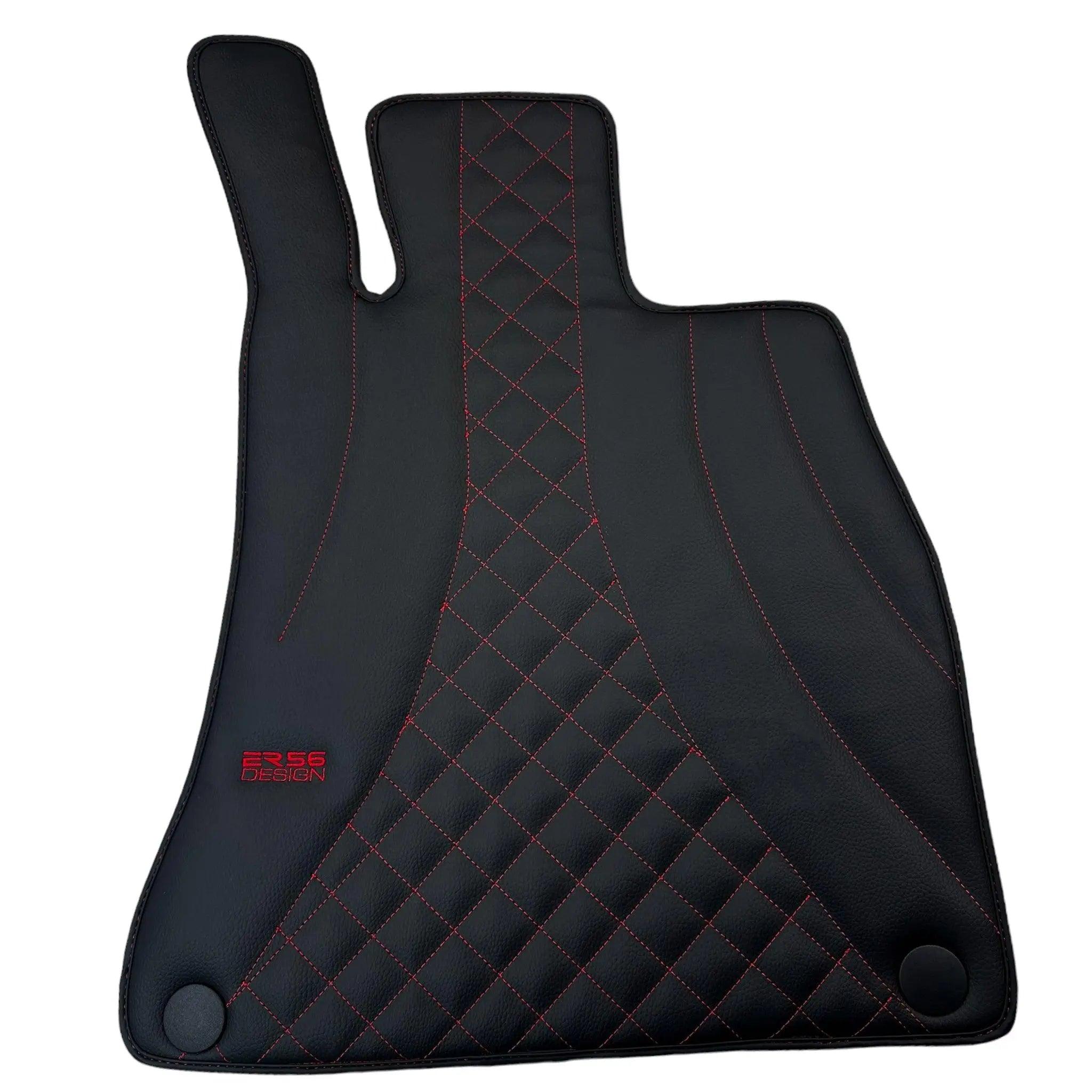 Black Leather Floor Mats For Mercedes Benz CLS-Class C219 (2004-2010) | ER56 Design - AutoWin