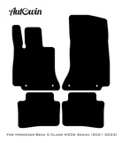 Black Sheepskin Floor Mats For Mercedes Benz C-Class W206 Sedan (2021-2023) | ER56 Design - AutoWin