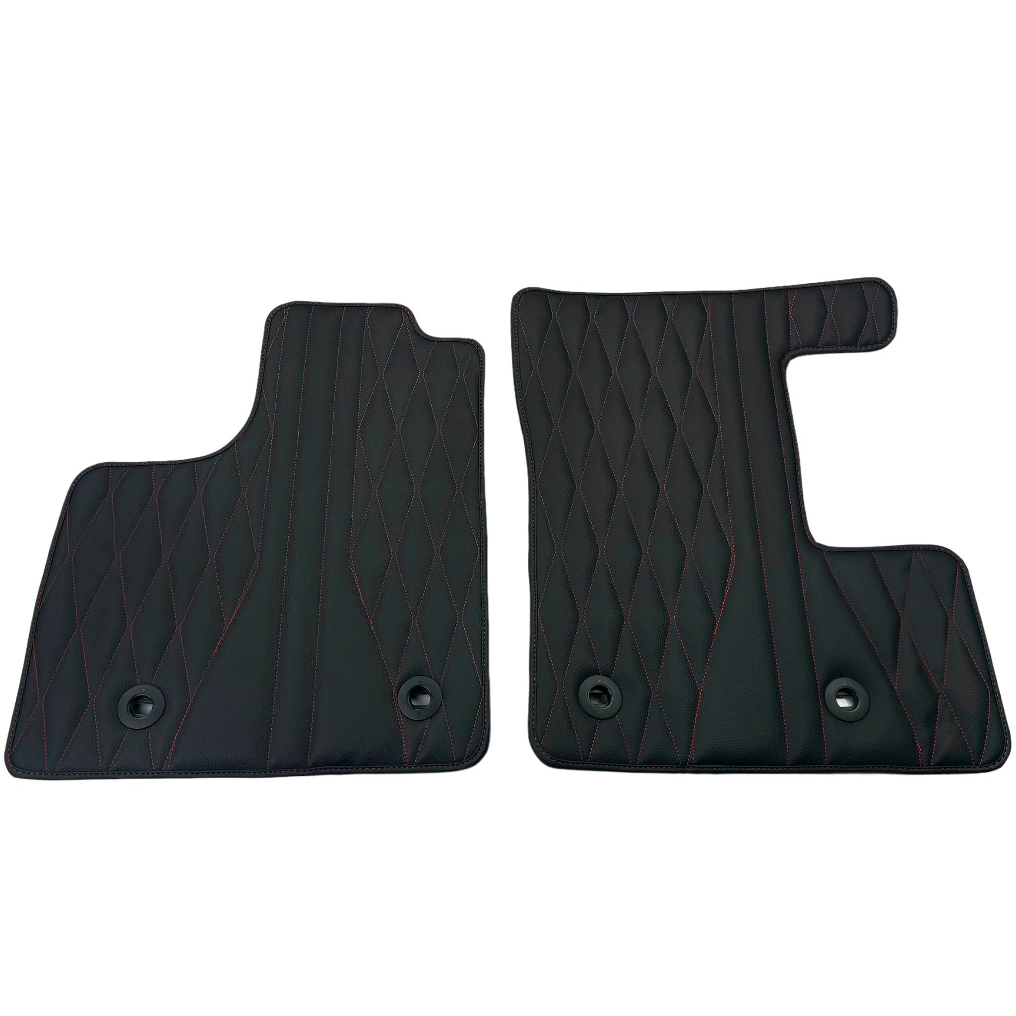 Leather Floor Mats for Lexus LX 600 (2022-2024) with Red Stitching