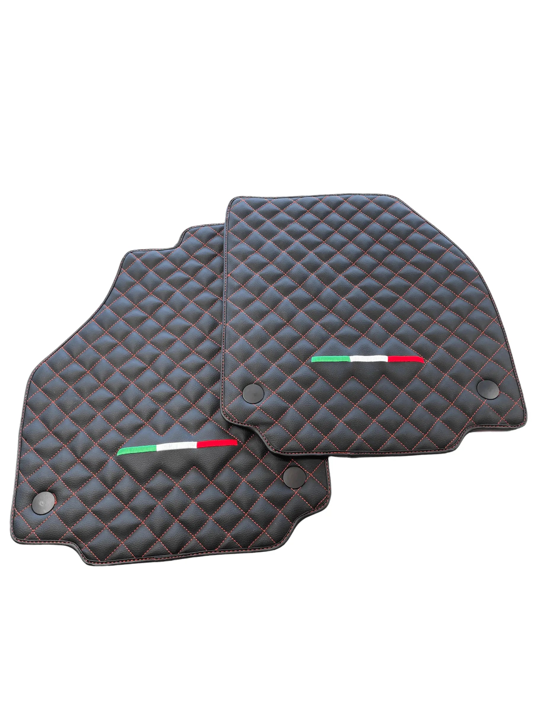 Leather Floor Mats For Ferrari 458 Spider 2012-2015 Black - AutoWin