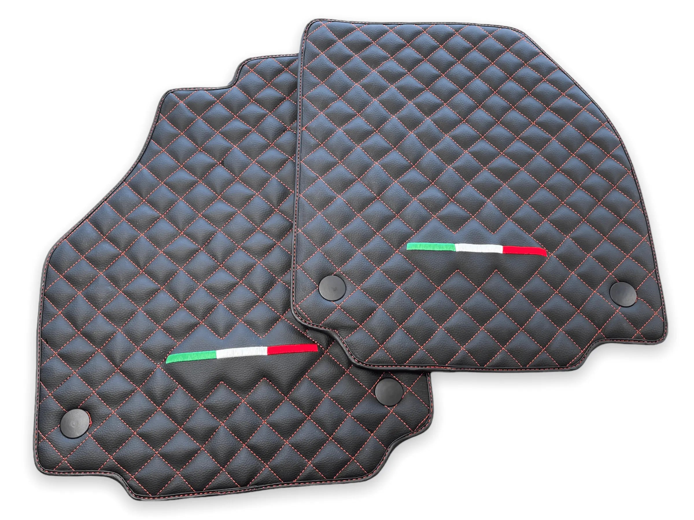 Leather Floor Mats For Ferrari 458 Spider 2012-2015 Black - AutoWin