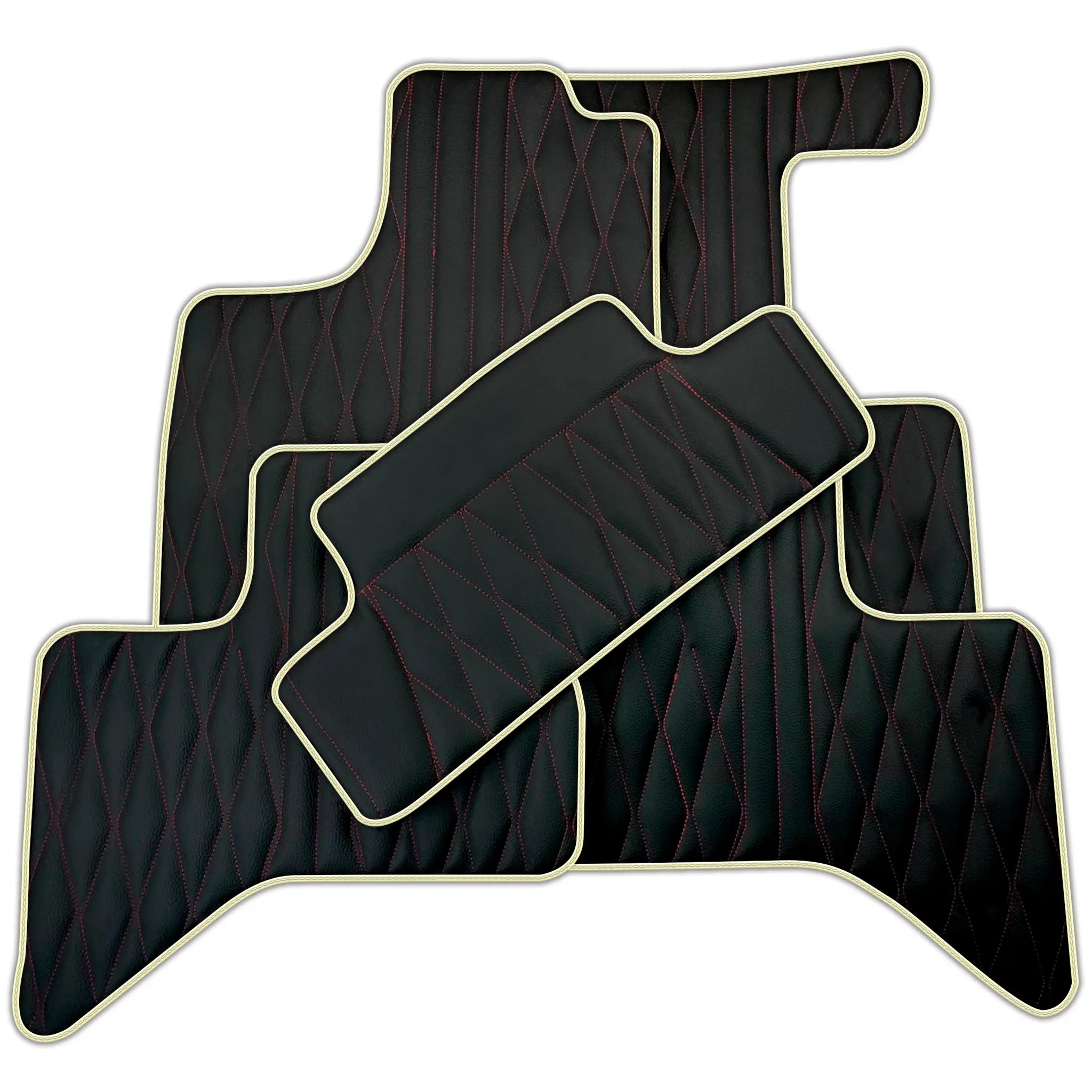 Leather Floor Mats for Lexus RZ (2023-2024) with Red Stitching