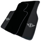 Black Floor Mats for Mini Cooper / One F56 3-Doors (2014-2023) with Gray Trim - AutoWin