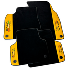 Black Floor Mats for Lamborghini Urus Performante with Yellow Leather | Italian Edition