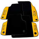 Black Floor Mats for Lamborghini Urus Performante with Yellow Leather | Italian Edition