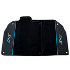 Black Floor Mats for Lamborghini Aventador SVJ Blue with Alcantara Leather