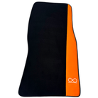 Black Floor Mats for Rolls Royce Black Badge Ghost Series II (2021-2024) with Orange Alcantara