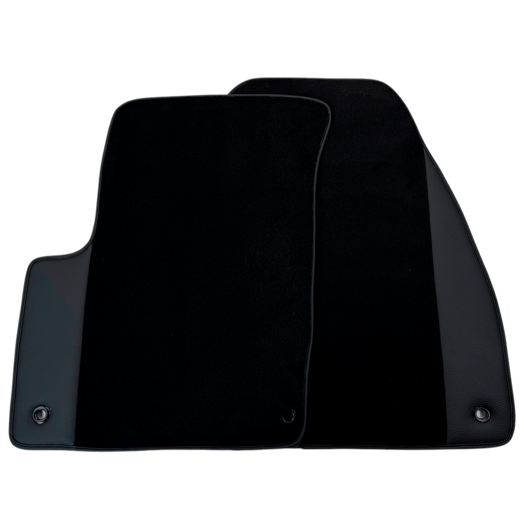 Black Floor Mats for Jeep Wrangler JK (2007-2018) 5 Doors Double Fixation with Leather | AutoWin - AutoWin