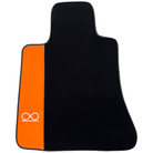 Black Floor Mats for Rolls Royce Black Badge Ghost Series II (2021-2024) with Orange Alcantara