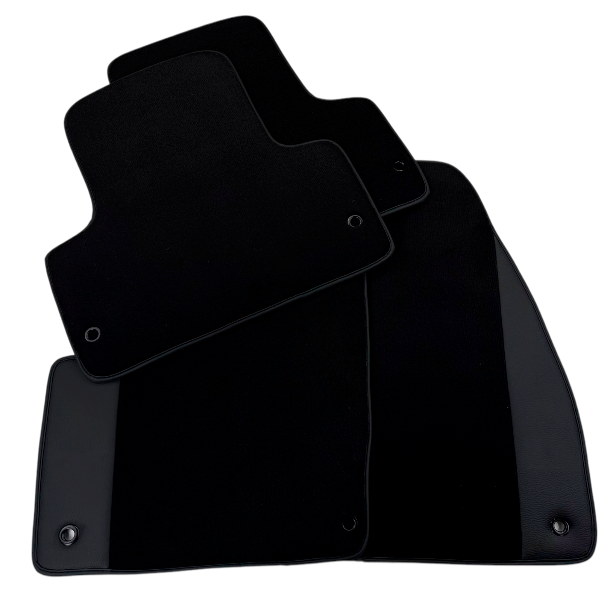 Black Floor Mats for Dodge Charger (2010-2015) with Leather | AutoWin - AutoWin