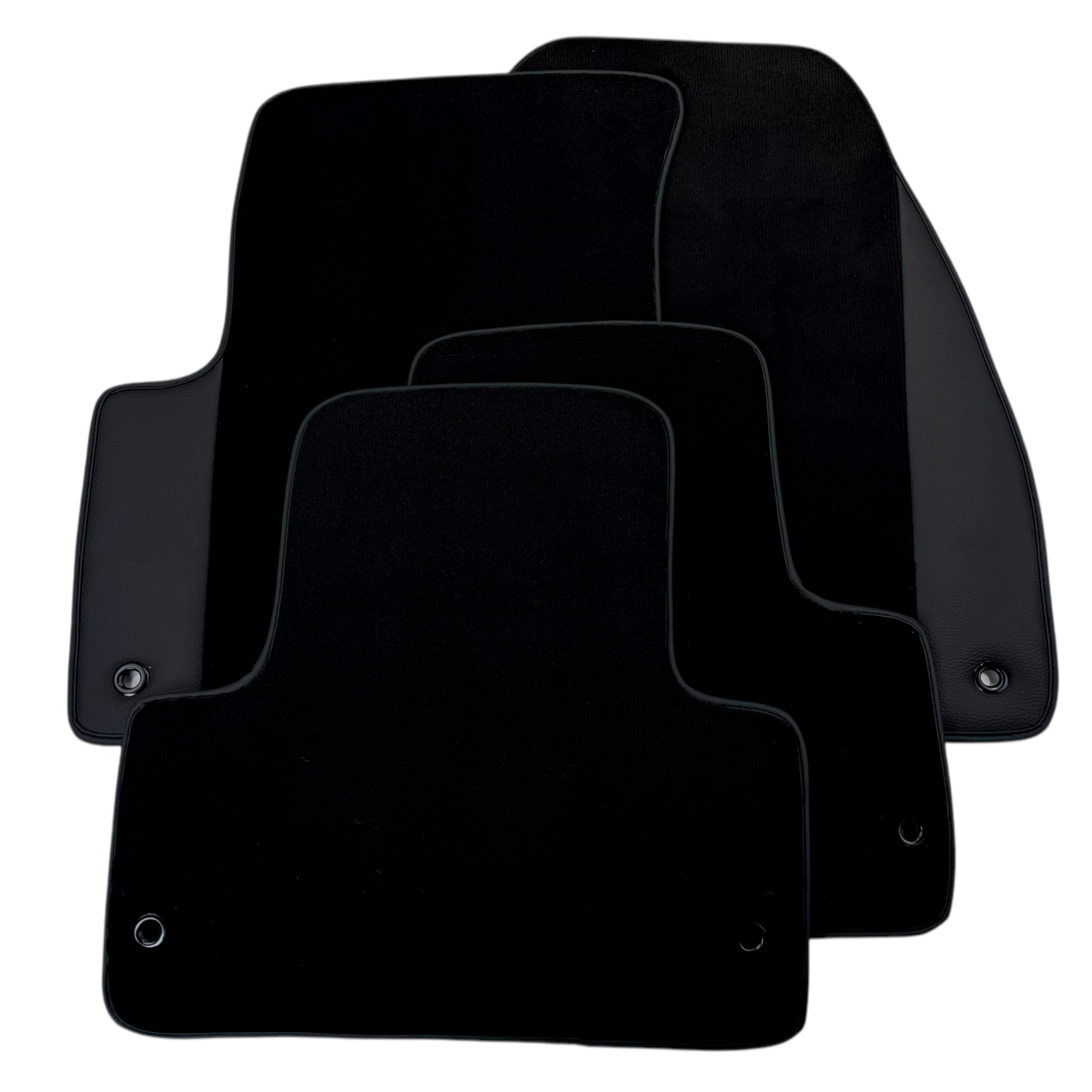 Black Floor Mats for Jeep Renegade (2014-2018) Distance Fixing Points Co-Driver 18 cm with Leather | AutoWin - AutoWin