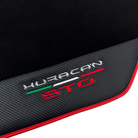 Black Floor Mats for Lamborghini Huracan STO with Carbon Fiber Leather