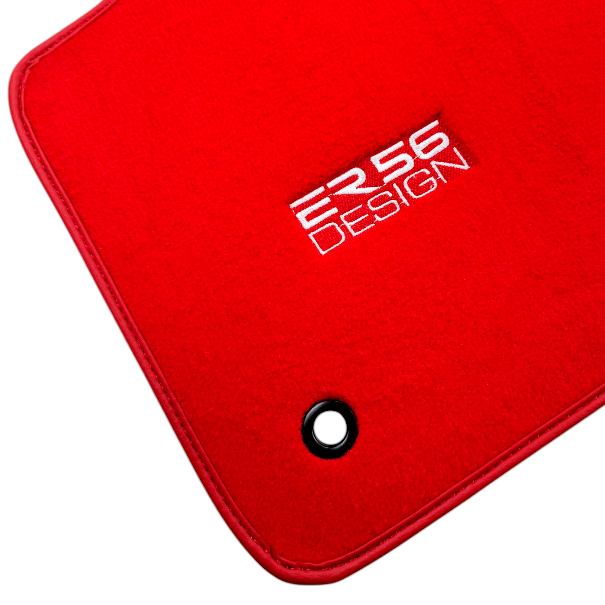 Red Floor Mats for Jeep Renegade Plug-in Hybrid (2020-2024) Co Driver with Fixing System by ER56 Design