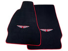 Black Floor Mats For Aston Martin Vanquish 2012-2022 Red Trim - AutoWin