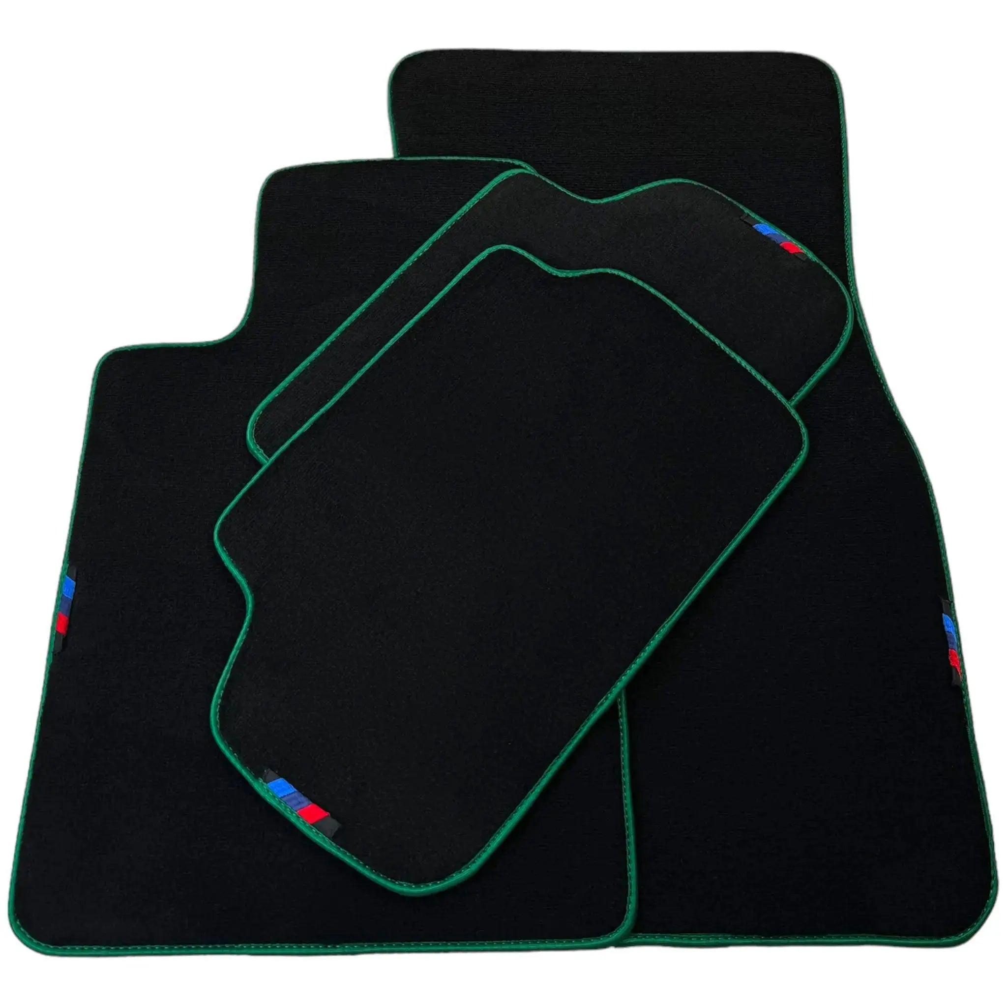 Black Floor Mats For BMW 3 Series E90 | Green Trim - AutoWin