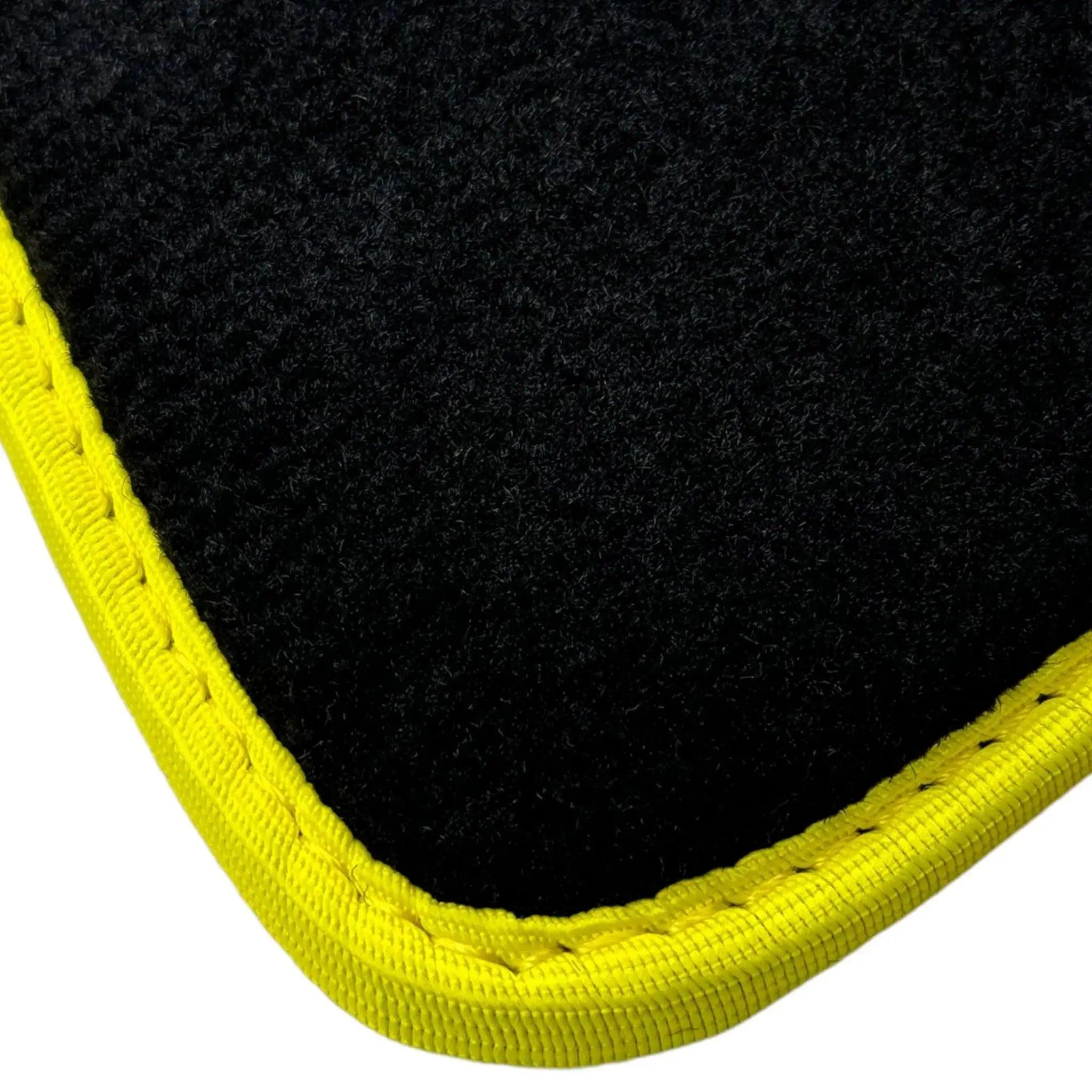 Black Floor Mats For BMW X6 Series E71 | Fighter Jet Edition | Yellow Trim - AutoWin