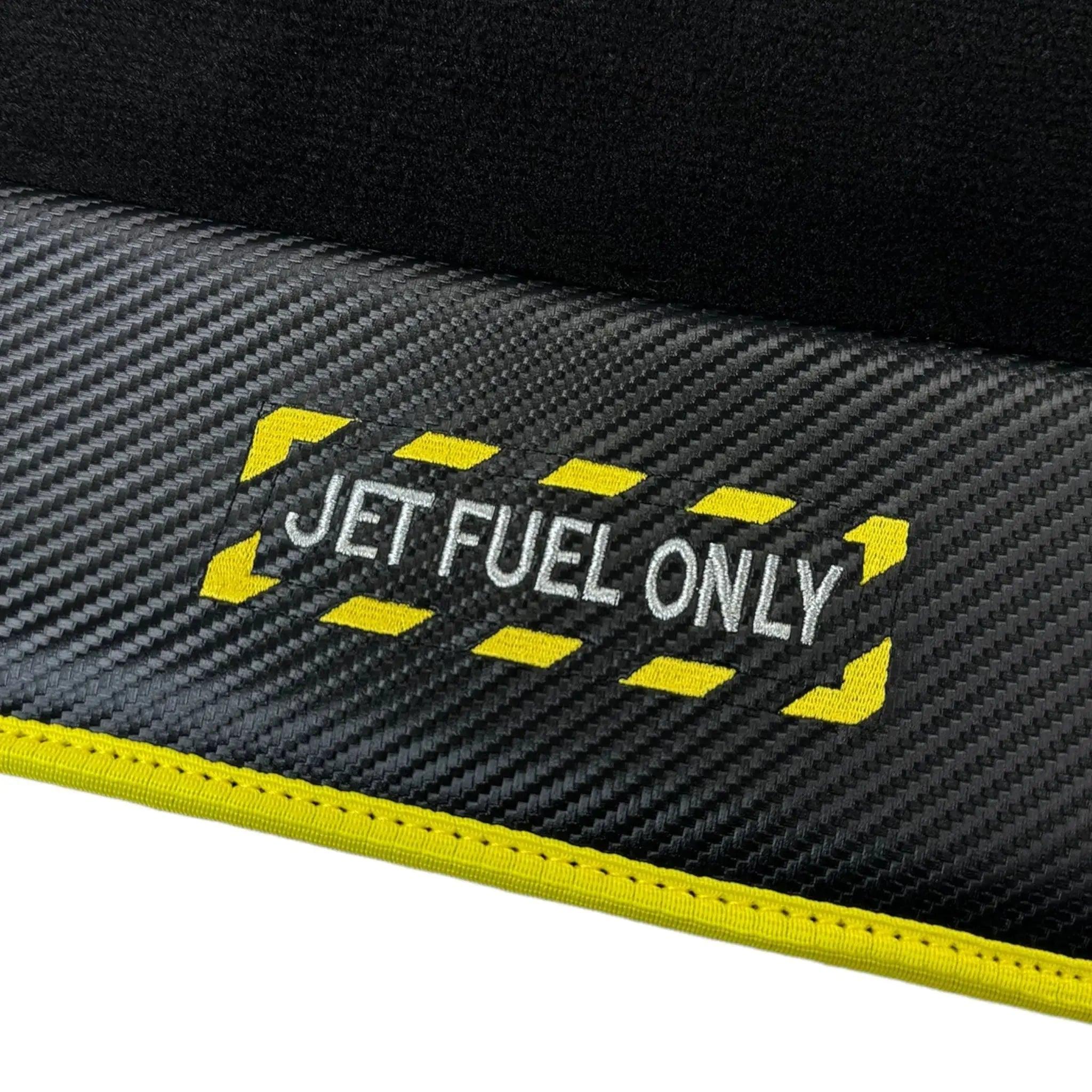 Black Floor Mats For BMW X6 Series E71 | Fighter Jet Edition | Yellow Trim - AutoWin