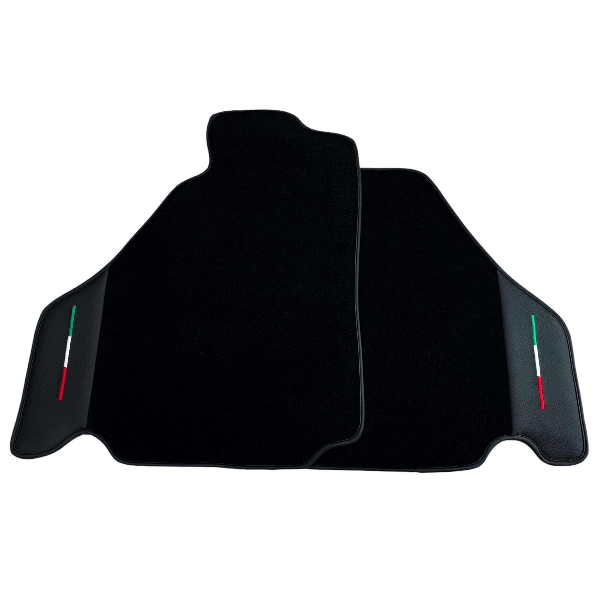 Black Floor Mats for Ferrari F430 (2004-2009) with Leather | Italian Edition - AutoWin