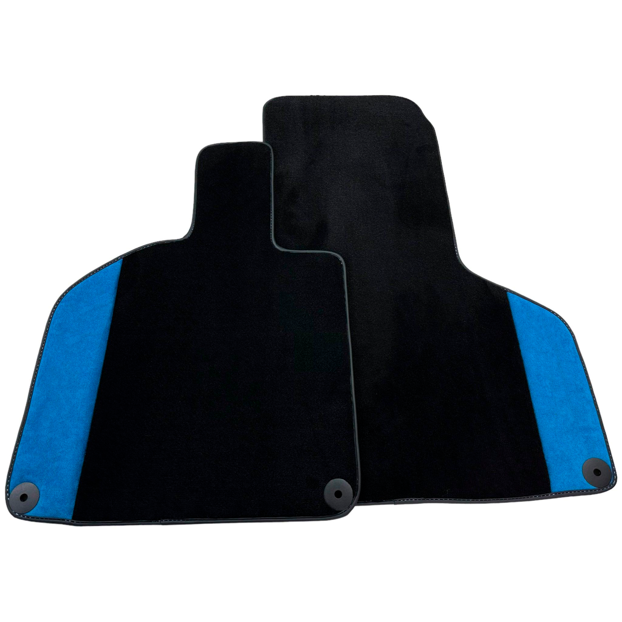 Black Floor Mats for Lamborghini Huracan (2014-2023) | Blue Alcantara Leather