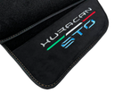 Black Floor Mats for Lamborghini Huracan STO With Black Alcantara Leather