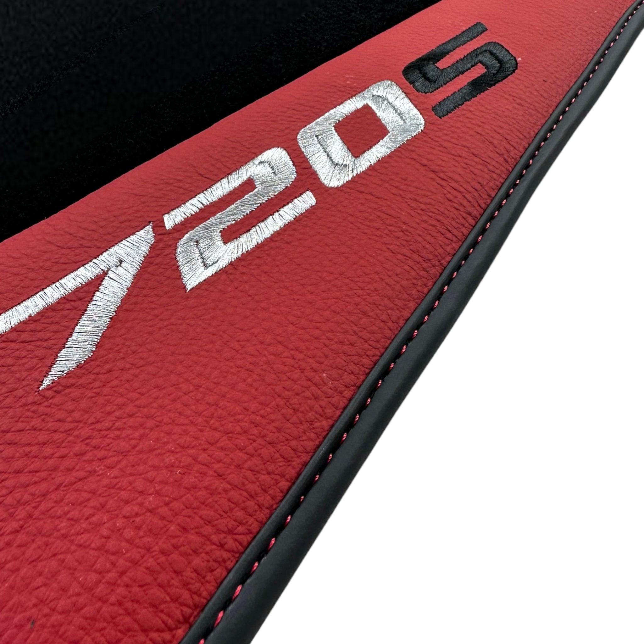 Black Floor Mats For McLaren 720S (2017-2021) With Red Leather - AutoWin