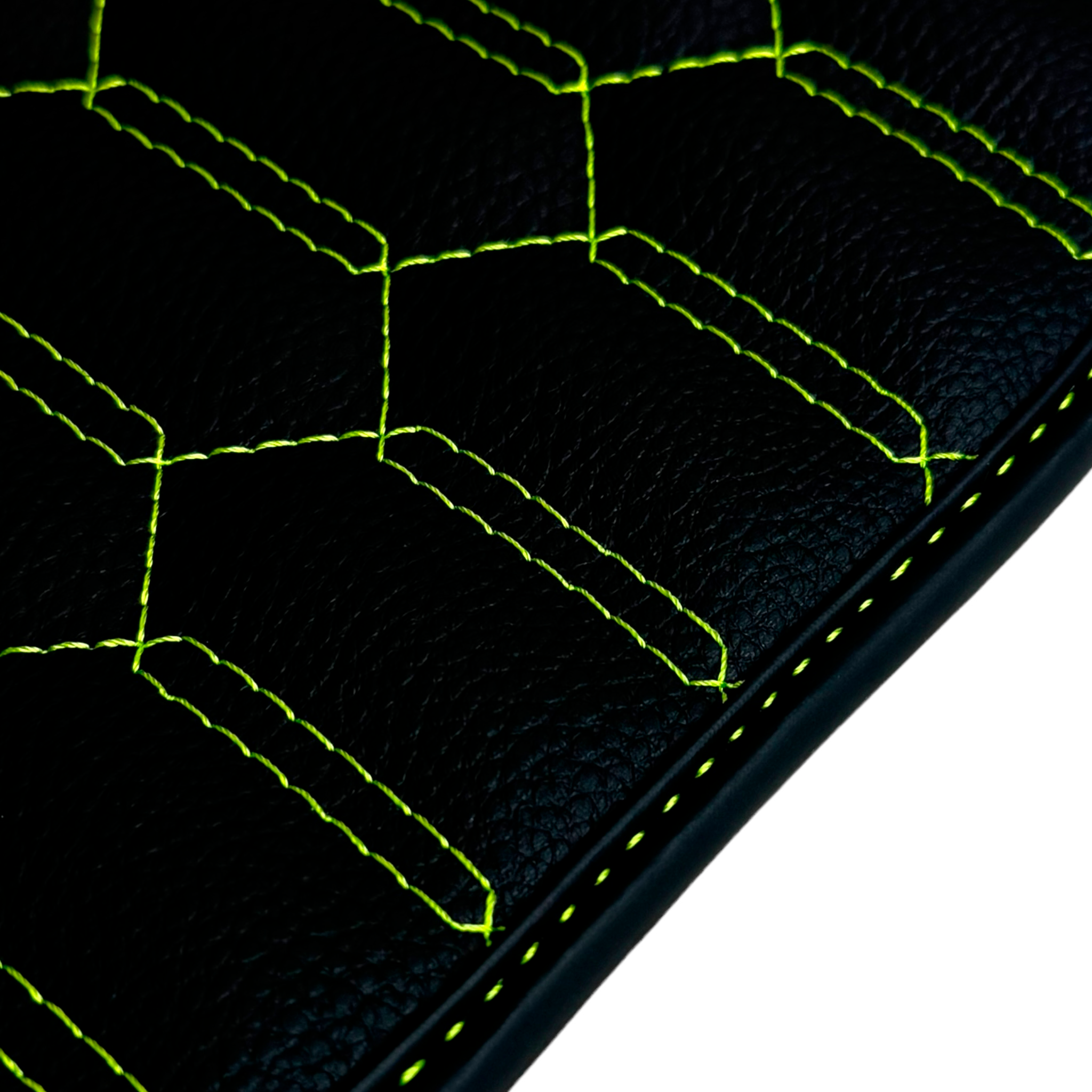 Customizable Leather Floor Mats for Lamborghini Urus with Green Stitching - AutoWin