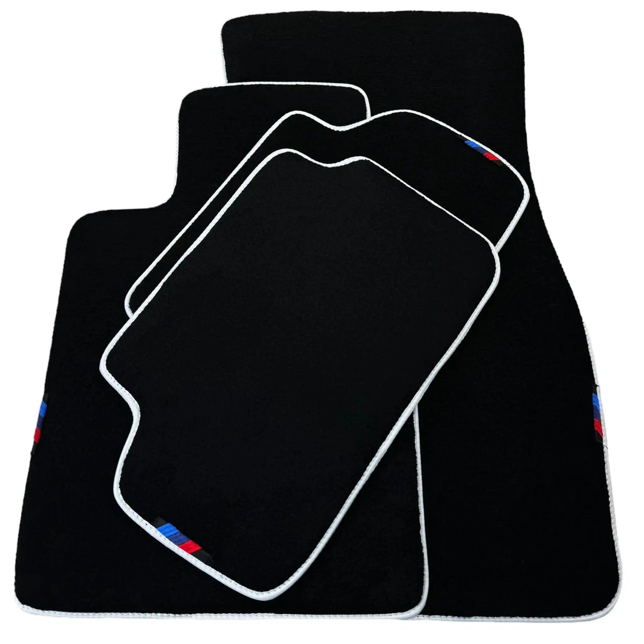 Black Mats For BMW 6 Series E24 Coupe | White Trim - AutoWin