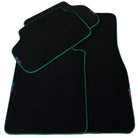 Black Mats For BMW 7 Series E32 | Green Trim - AutoWin