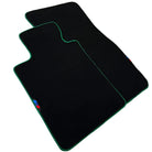 Black Mats For BMW 7 Series E32 | Green Trim - AutoWin