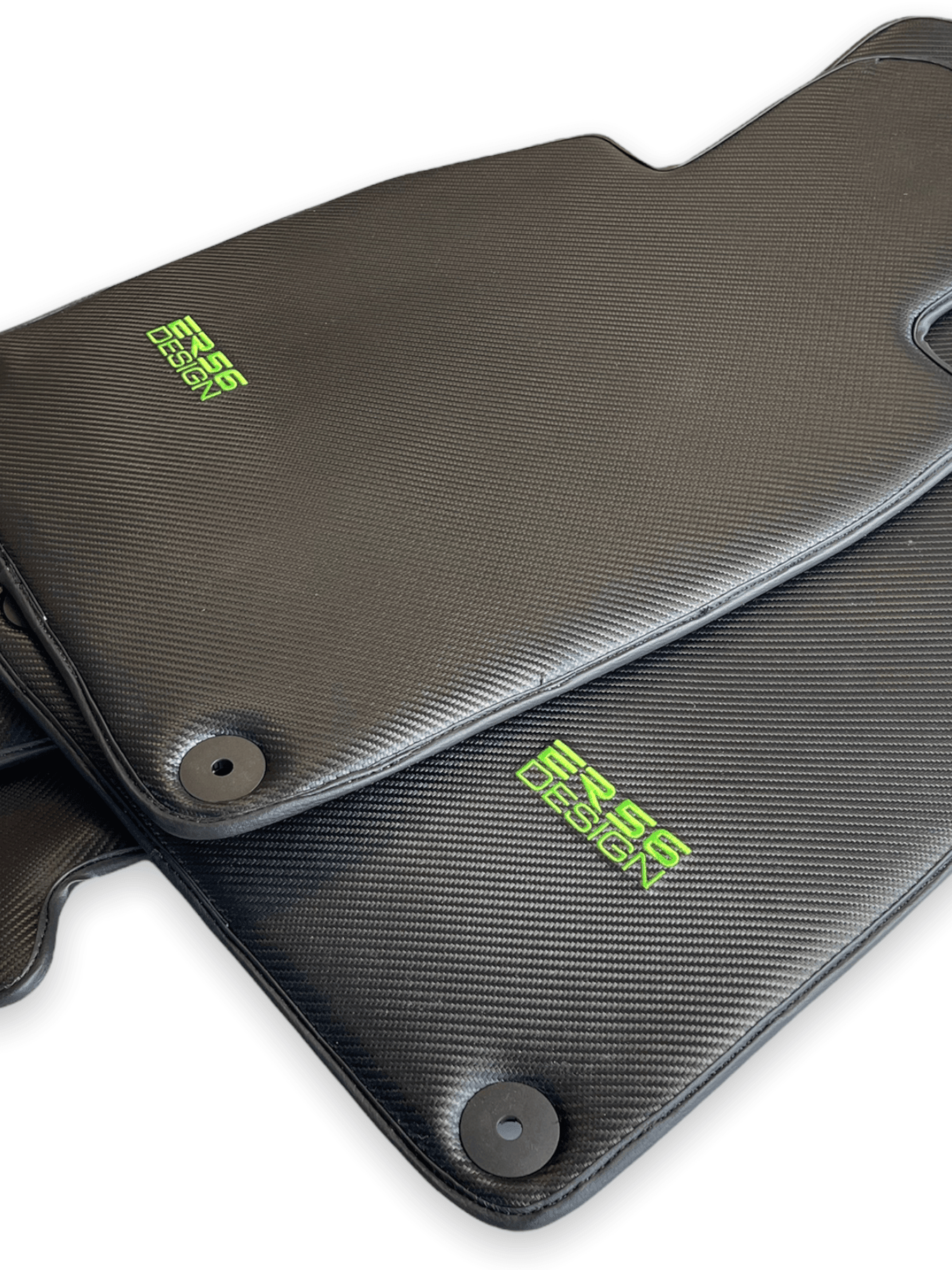Carbon Fiber Floor Mats for Porsche Cayenne (2010-2018) Green Sewing - AutoWin