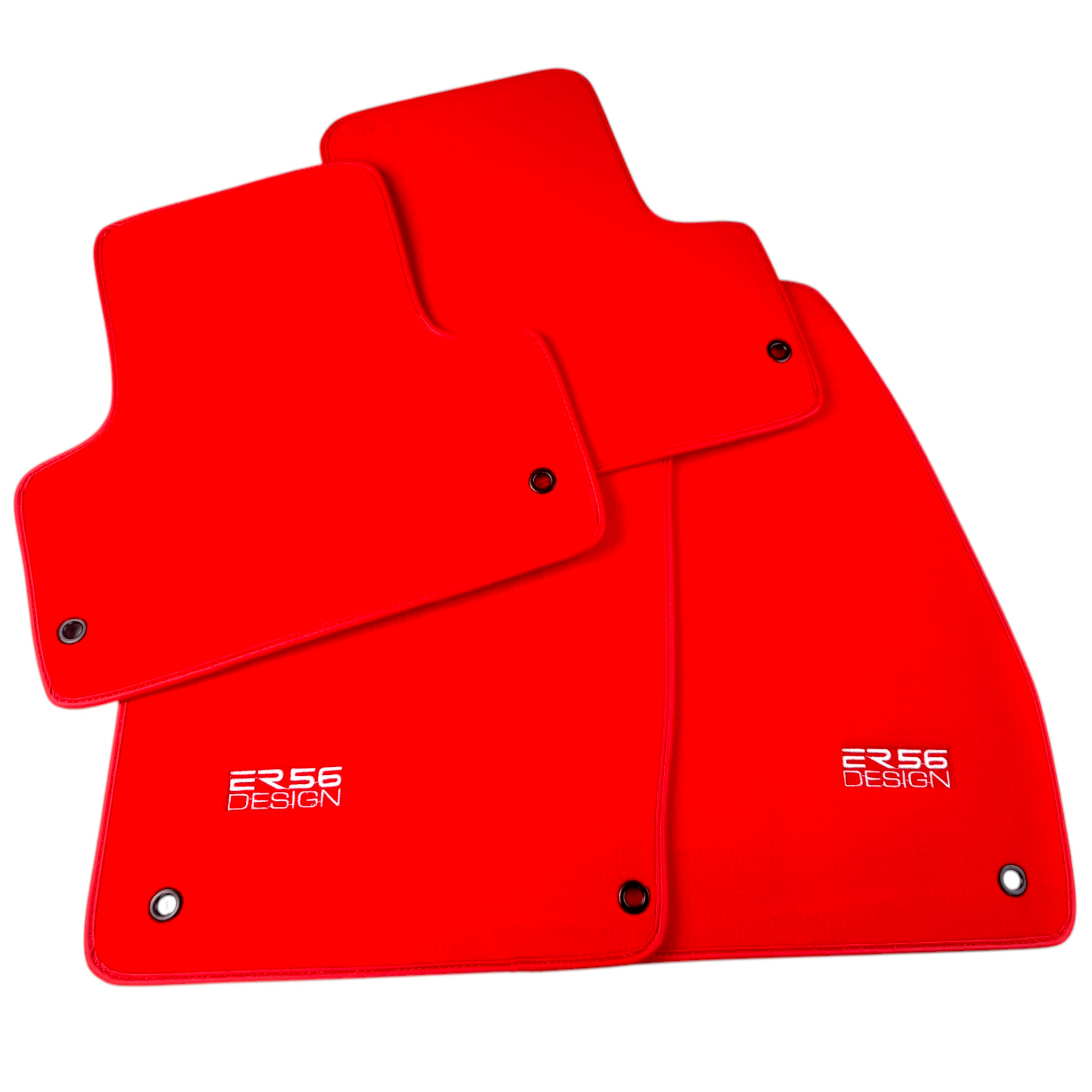 Red Floor Mats for Jeep Renegade (2014-2018) Distance Fixing Points Co-Driver 18 cm by ER56 Design