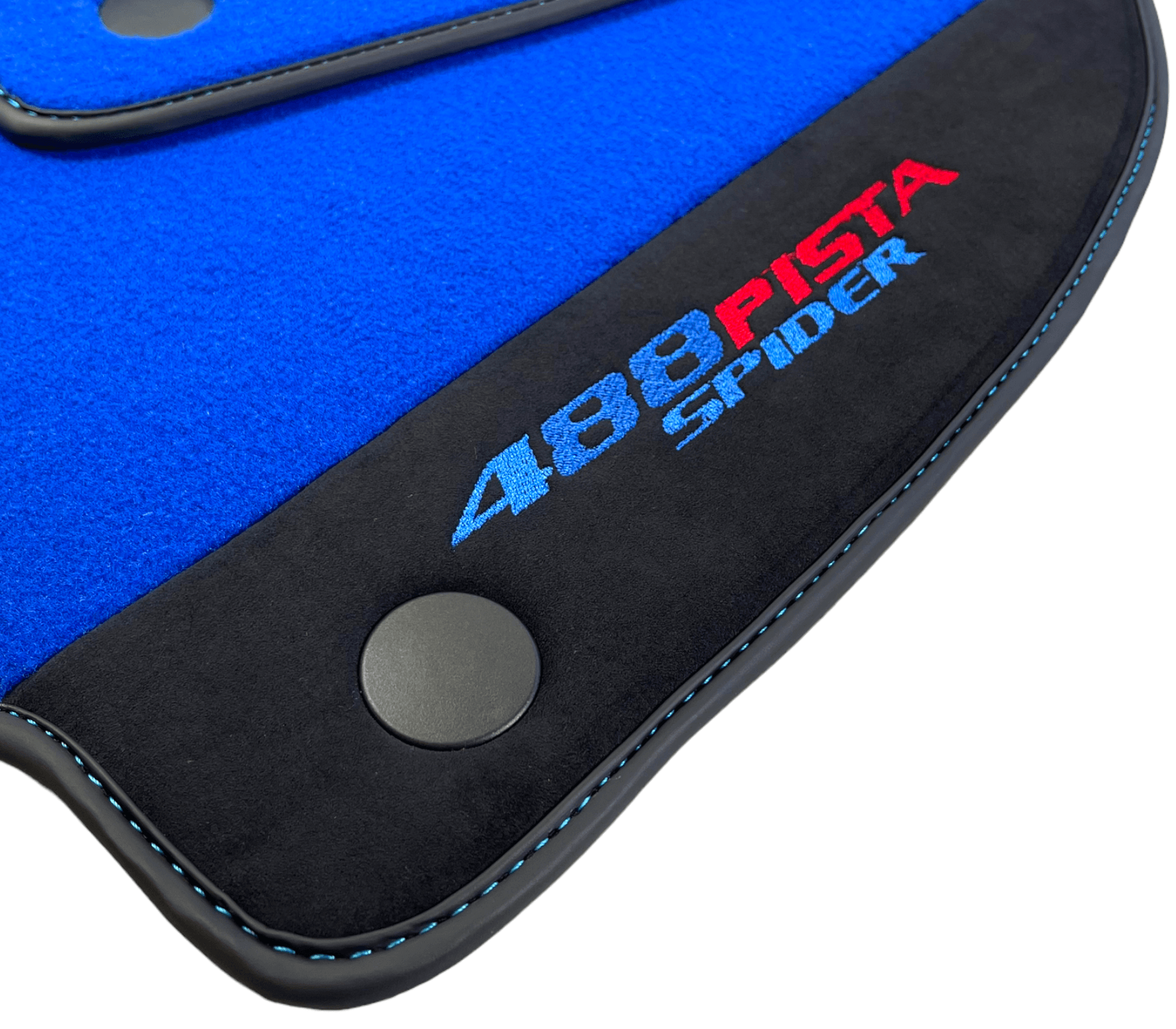 Blue Floor Mats For Ferrari 488 Pista Spider 2019-2021 With Alcantara Leather - AutoWin
