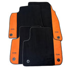 Black Floor Mats for Audi A1 - 5-door Hatchback (2019-2024) Orange Alcantara | ER56 Design