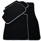 Black Floor Floor Mats For BMW 8 Series G14 | White Trim AutoWin Brand | White Trim