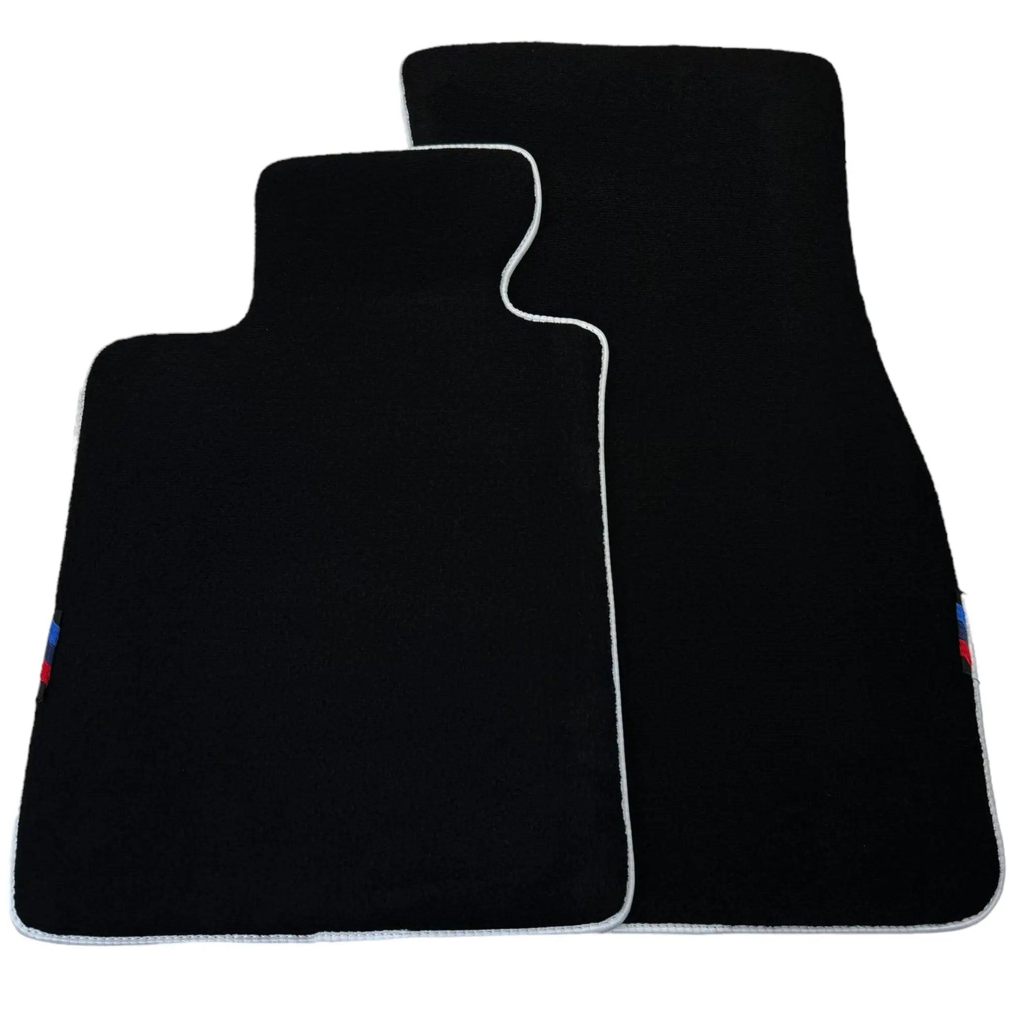 Black Floor Floor Mats For BMW 8 Series G14 | White Trim AutoWin Brand | White Trim