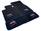 Black Floor Mats For BMW M6 E64 Convertible ER56 Design Limited Edition Blue Trim - AutoWin