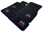 Black Floor Mats For BMW M6 E64 Convertible ER56 Design Limited Edition Blue Trim - AutoWin