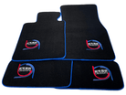 Black Floor Mats For BMW X3 - E83 SUV ER56 Design Limited Edition Blue Trim - AutoWin