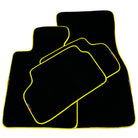 Black Floor Floor Mats For BMW X3 Series G01 | Fighter Jet Edition | Yellow Trim