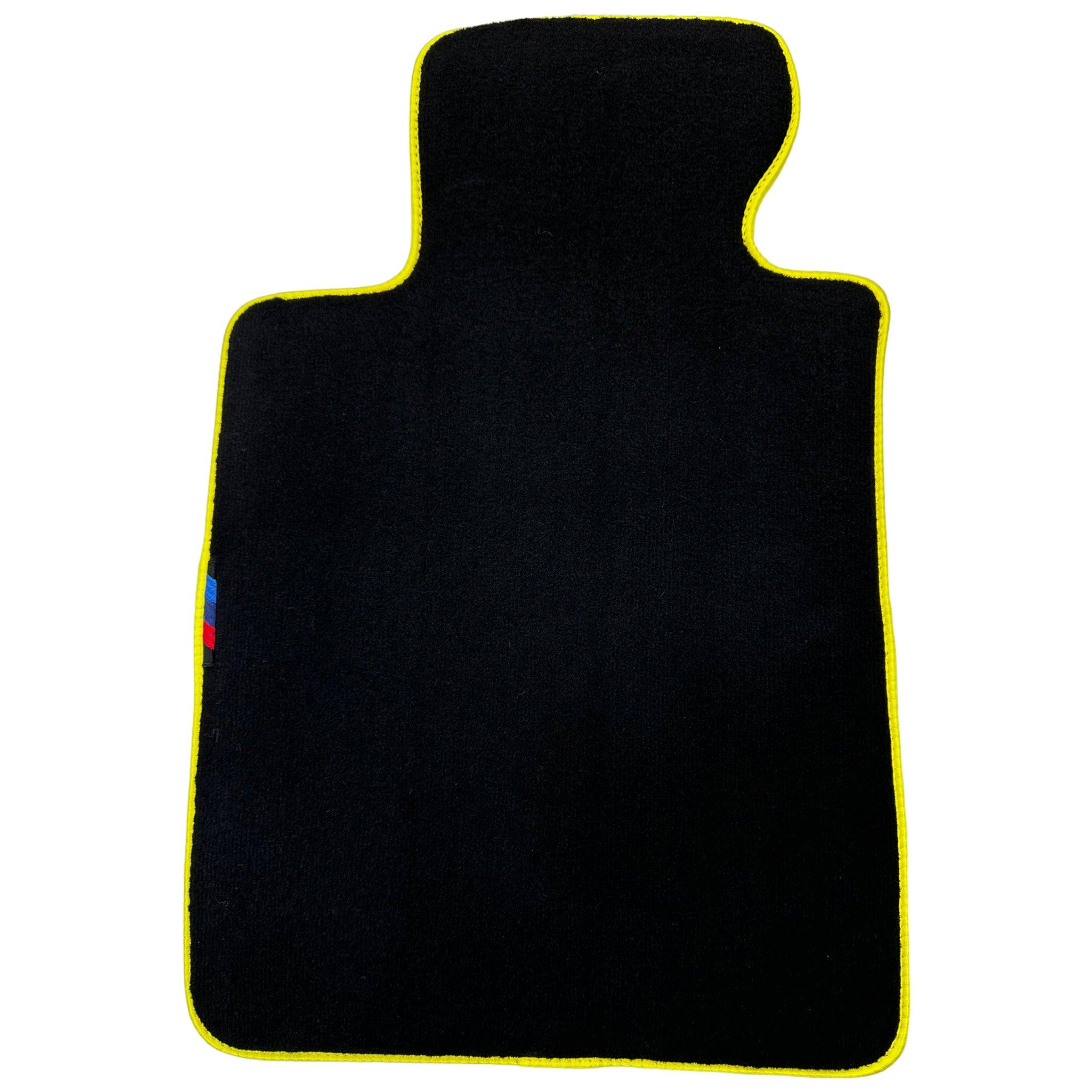 Black Floor Mats For BMW 5 Series G31 Wagon | Fighter Jet Edition | Yellow Trim